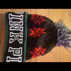 VS pink winter beanie with Pom Pom
